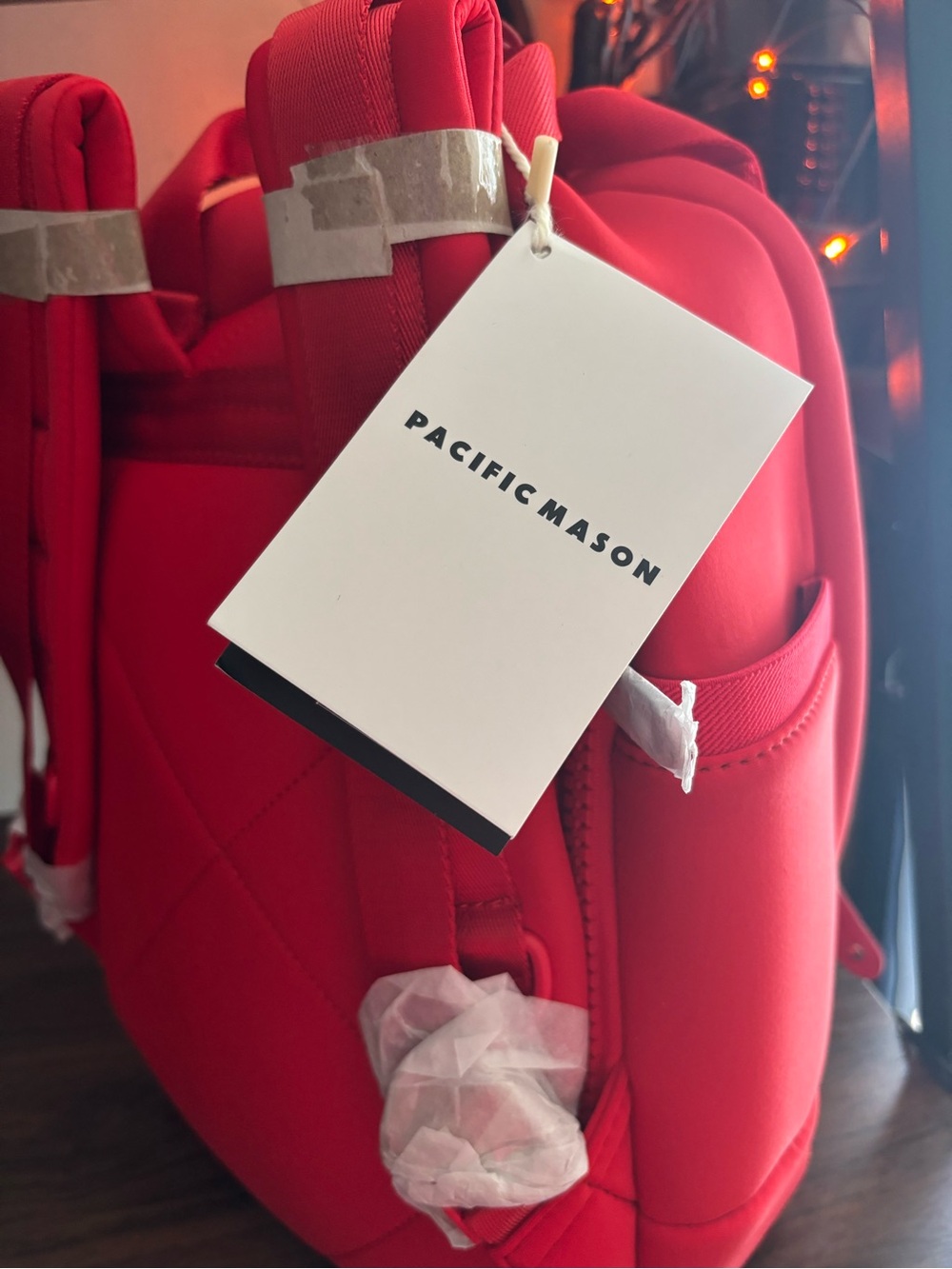 Pacific Mason Red Quilted Backpack cherry tomato
